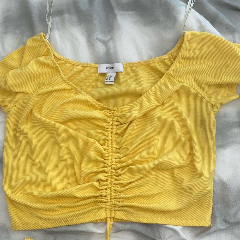 Forever 21+ Yellow Crop Top